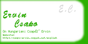 ervin csapo business card